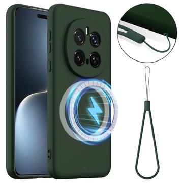 Coque Honor Magic7 Pro en Silicone Liquide - Compatible MagSafe - Vert Foncé