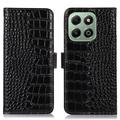 Étui Portefeuille Honor X6b en Cuir avec RFID - Série Crocodile