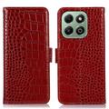 Étui Portefeuille Honor X6b en Cuir avec RFID - Série Crocodile