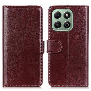 Etui portefeuille Honor X6b avec fermeture magnétique - Marron