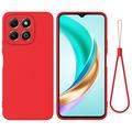 Coque Honor X6c en silicone liquide avec dragonne