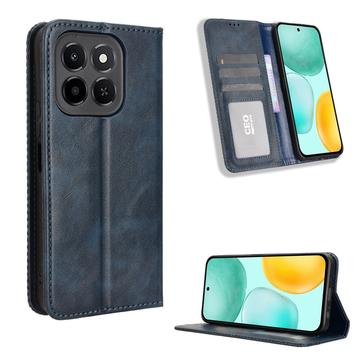 Étui Portefeuille Honor X6c avec Fermeture Magnétique - Rétro - Bleu