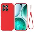 Coque Honor X8c en silicone liquide avec dragonne
