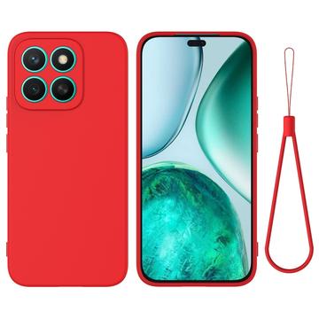 Coque Honor X8c en silicone liquide avec dragonne