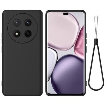 Coque Honor X60 Pro/X9c/Magic7 Lite en silicone liquide avec dragonne - Noire