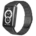 Huawei Band 6, Honor Band 6 Bracelet en Acier Inoxydable - 37mm - Noir