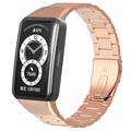 Huawei Band 6, Honor Band 6 Bracelet en Acier Inoxydable - 37mm - Rose Doré