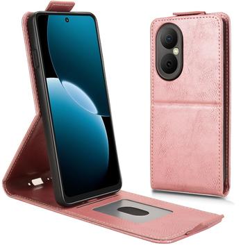 Étui à rabat vertical Huawei Enjoy 80 avec support - Rose Doré