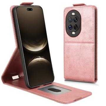 Étui à rabat vertical Huawei Nova 14 Ultra avec support - Rose Doré