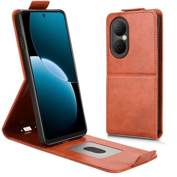 Étui à rabat vertical Huawei Nova Y73 avec support - Marron
