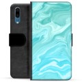 Étui Portefeuille Premium Huawei P20 - Marbre Bleu