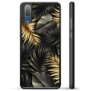 Coque de Protection Huawei P20 - Feuilles Dorées