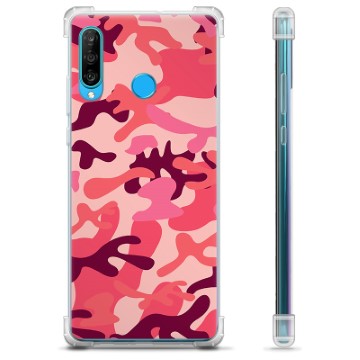 Coque Hybride Huawei P30 Lite - Camouflage Rose