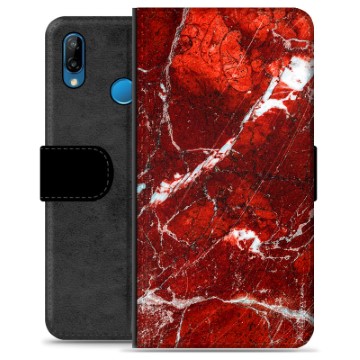 Étui Portefeuille Premium Huawei P30 Lite - Marbre Rouge