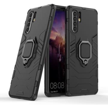 Coque Hybride Huawei P30 Pro avec Support Bague - Noire