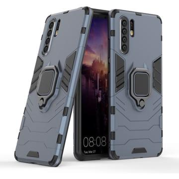 Coque Hybride Huawei P30 Pro avec Support Bague - Bleue