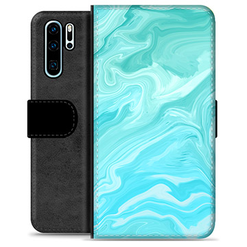 Étui Portefeuille Premium Huawei P30 Pro - Marbre Bleu