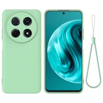 Coque Huawei nova 13i en silicone liquide avec dragonne - Verte