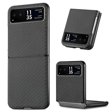 Coque Hybride pour Motorola Razr 40 - Fibre de Carbone - Noire