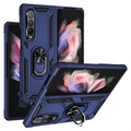 Coque Hybride Samsung Galaxy Z Fold3 5G avec Béquille Métal - Bleue