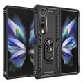 Coque Hybride Samsung Galaxy Z Fold4 5G avec Béquille en Métal - Noire