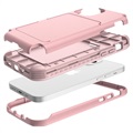 Coque Hybride iPhone 12 Mini avec Miroir et Porte-Cartes - Rose