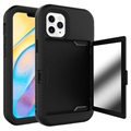 Coque Hybride iPhone 12/12 Pro avec Miroir et Porte-Cartes