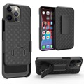 Coque Hybride iPhone 13 Pro avec Clip Ceinture - Noire