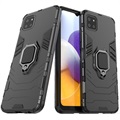 Coque Hybride Samsung Galaxy A22 5G, Galaxy F42 5G avec Support Bague - Noire