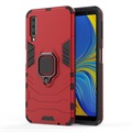 Coque Hybride Samsung Galaxy A7 (2018) avec Support Bague - Rouge