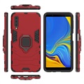 Coque Hybride Samsung Galaxy A7 (2018) avec Support Bague - Rouge