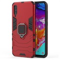 Coque Hybride Samsung Galaxy A70 avec Support Bague - Rouge