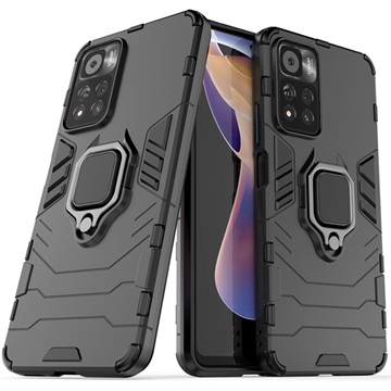 Coque Hybride Xiaomi Redmi Note 11 Pro/Note 11 Pro+ avec Support Bague - Noire