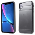 Coque Hybride iPhone XR avec Porte-Carte Coulissant - Noire