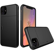 Coque Hybride iPhone 11 avec Fente pour Carte Coulissante