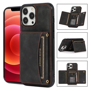 Coque Hybride iPhone 14 Pro avec Portefeuille - Noire