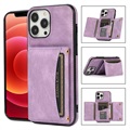 Coque Hybride iPhone 14 avec Portefeuille - Violete