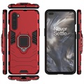 Coque Hybride OnePlus Nord avec Support Bague - Rouge