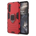 Coque Hybride OnePlus Nord avec Support Bague - Rouge