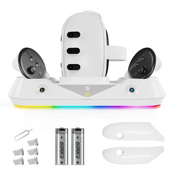 JYS MQ001 For Oculus / Meta Quest 3 Magnetic Charging Dock RGB Light VR Headset Display Stand VR Accessories