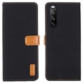 Étui Portefeuille Sony Xperia 10 III, Xperia 10 III Lite - Série Jean - Noir