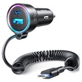 Chargeur Voiture Rapide Filaire 3-en-1 55W Joyroom JR-CL07 - USB-C - Noir