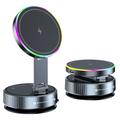 K3 Support magnétique rotatif pour voiture/chargeur sans fil avec lumière colorée