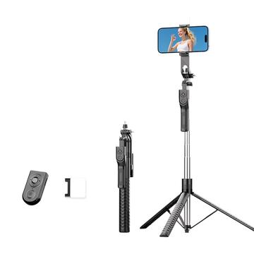 K50 Bluetooth Selfie Stick Trépied avec télécommande TikTok, éclairage d\'appoint à 6 modes - Noir