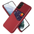 Coque Samsung Galaxy S22 5G avec Porte-Cartes KSQ - Rouge