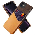 Coque iPhone 11 KSQ avec Porte-Cartes - Café