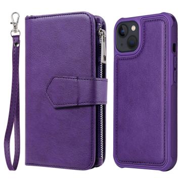 Étui Portefeuille iPhone 14 - Série KT Multifunctional - Violet