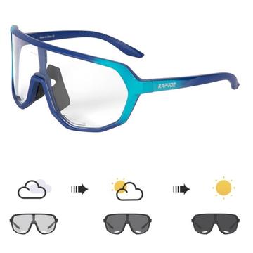 Lunettes de cyclisme photochromiques KV FlexRide avec oculaire transparent - Bleu