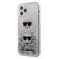 Coque iPhone 12/12 Pro Karl Lagerfeld Ikonik Liquid Glitter - Argenté