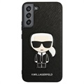 Coque Samsung Galaxy S22+ 5G Karl Lagerfeld Ikonik Saffiano - Noire